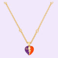 Gucci Double Interlocking Gucci Heart Lightning Charm 18K Gold Necklace