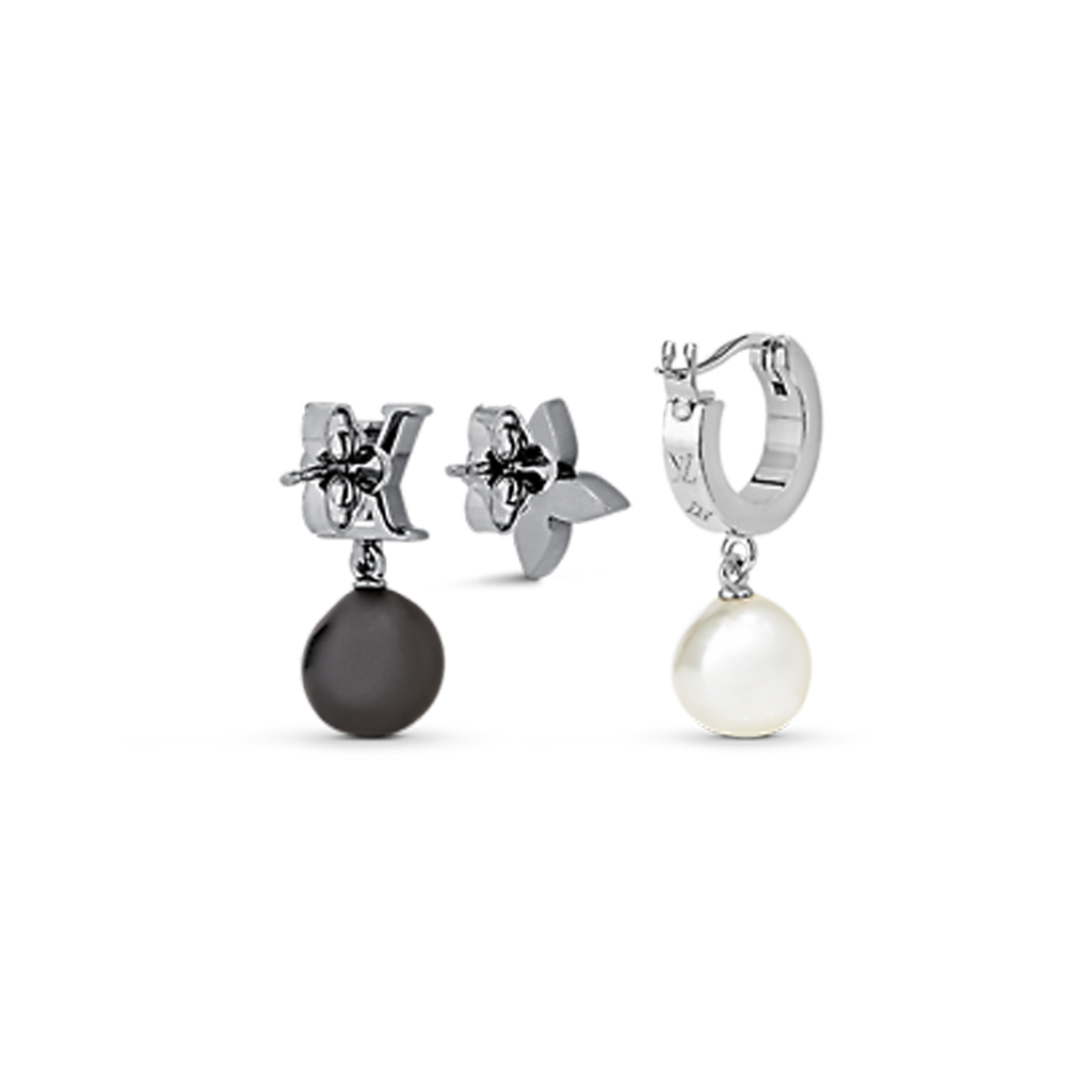 Louis Vuitton Monogram Pearls 18K Gold Earrings