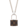 Louis Vuitton Monogram Lock Pendant 18K Gold Necklace