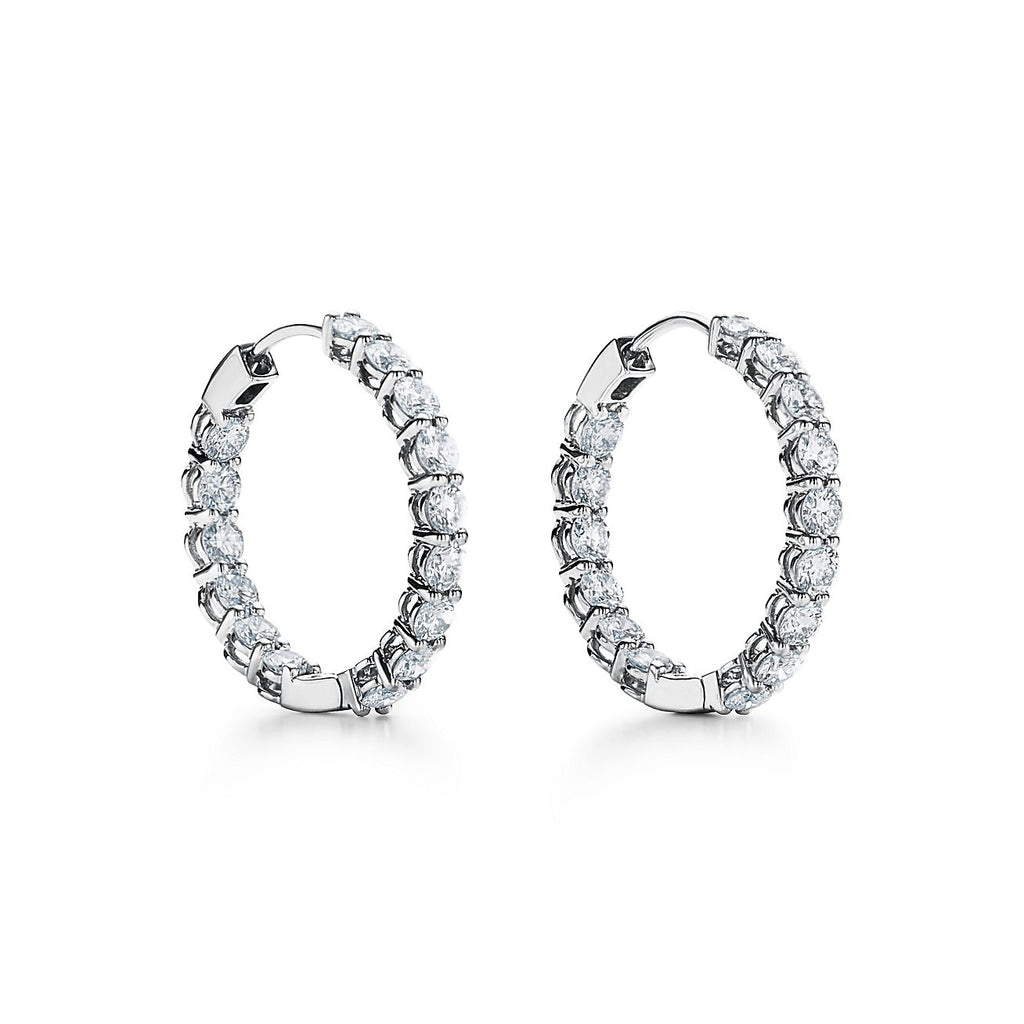 Tiffany Hoop Diamonds 18K Gold Earrings