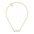 Gucci Double Embellished Script Letter 18K Gold Necklace