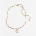 Chanel Pink Crystal 18K Gold Necklace