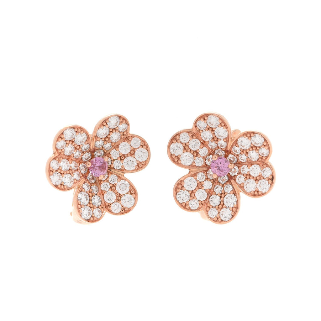 Frivole Pink Sapphire 18K Gold Earrings