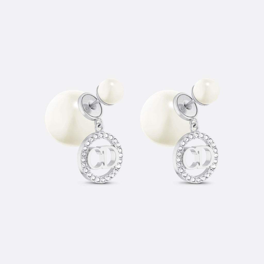 Dior Tribales White Resin Pearls 18K Gold Earrings