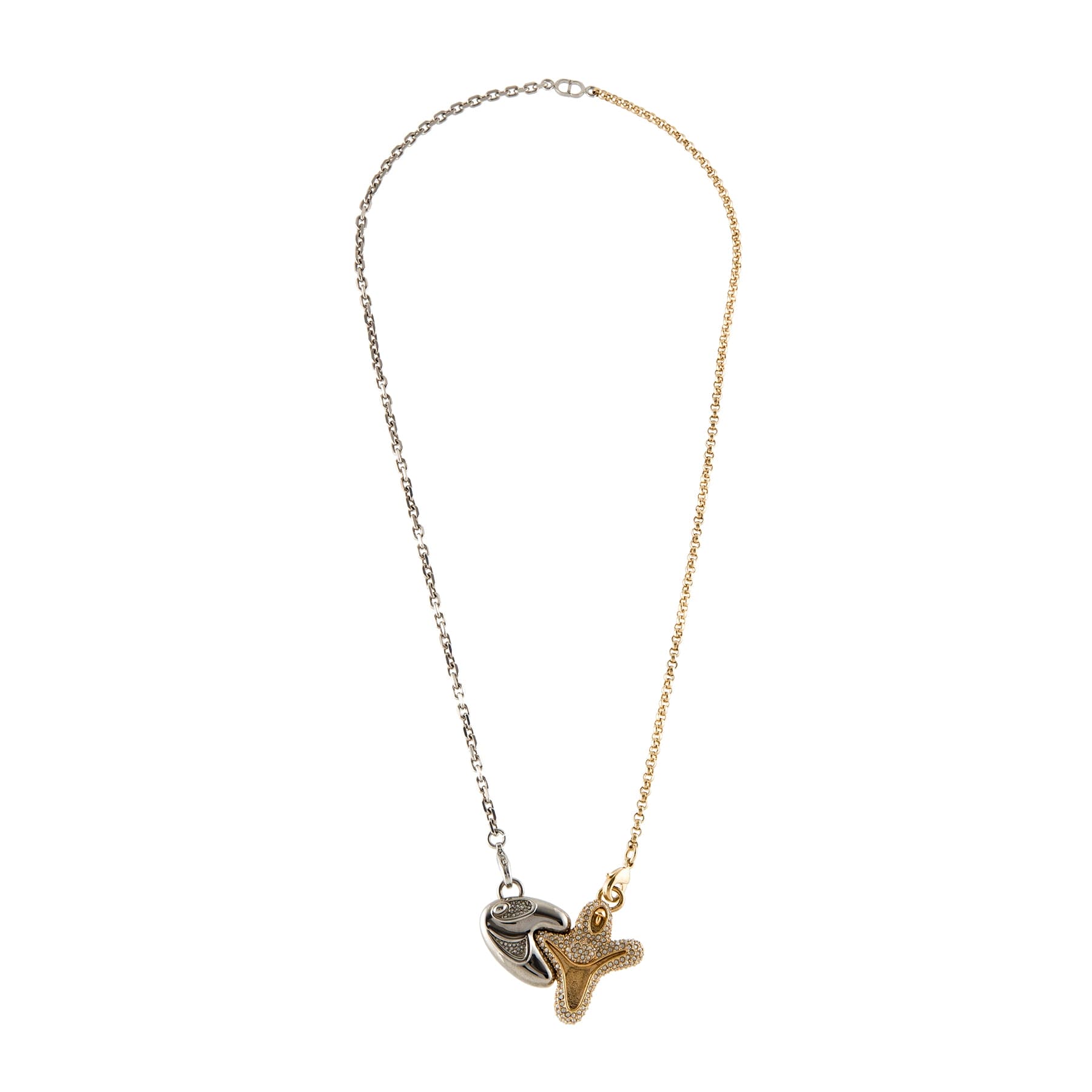 Dior Homme x Kenny Scharf Crystal Pendant 18K Gold Necklace