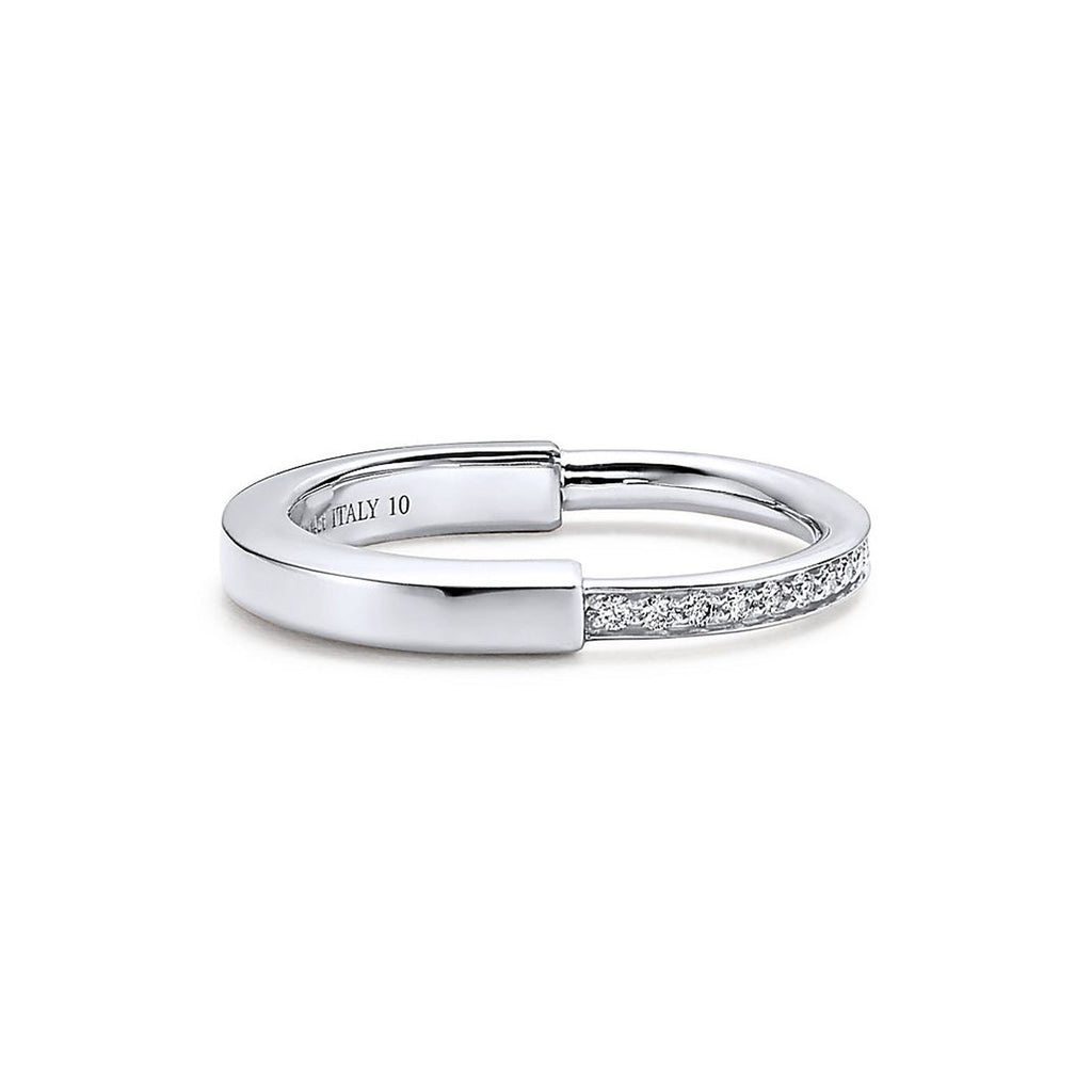 Tiffany Lock Diamonds 18K White Gold Ring