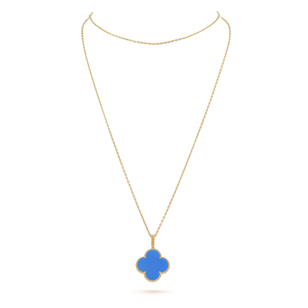 Magic Alhambra Agate Clover 18K Gold Necklace