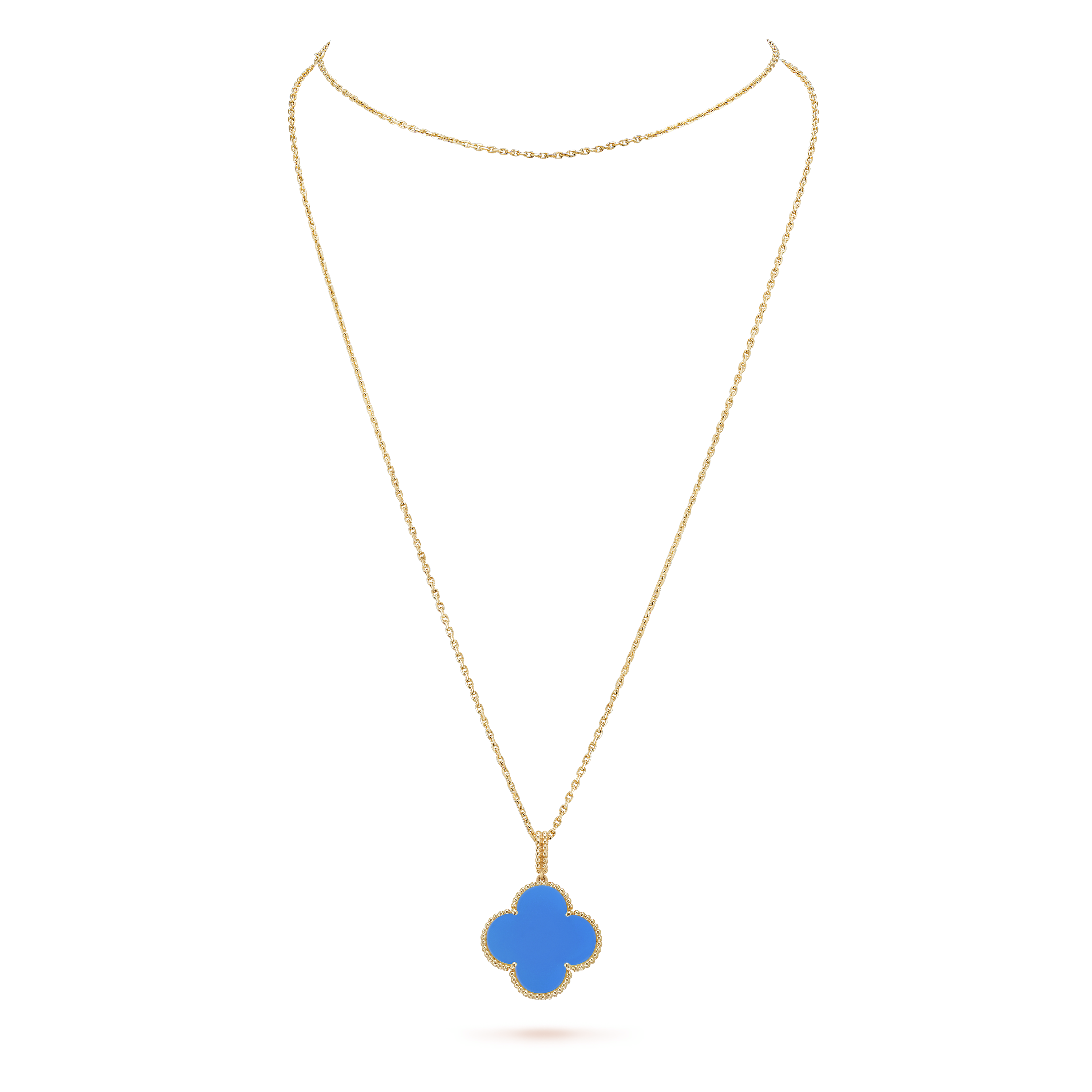Magic Alhambra Agate Clover 18K Gold Necklace