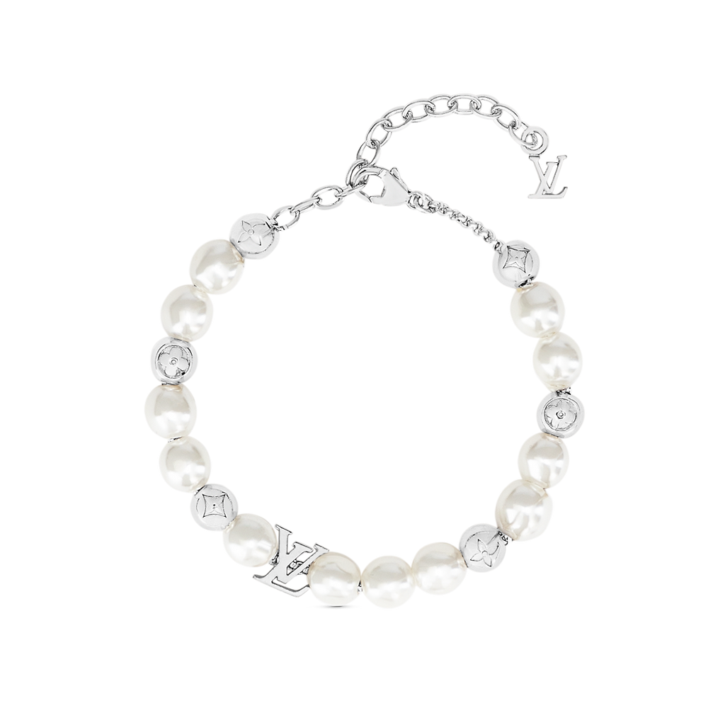 Louis Vuitton Monogram White Pearls 18K Gold Bracelet