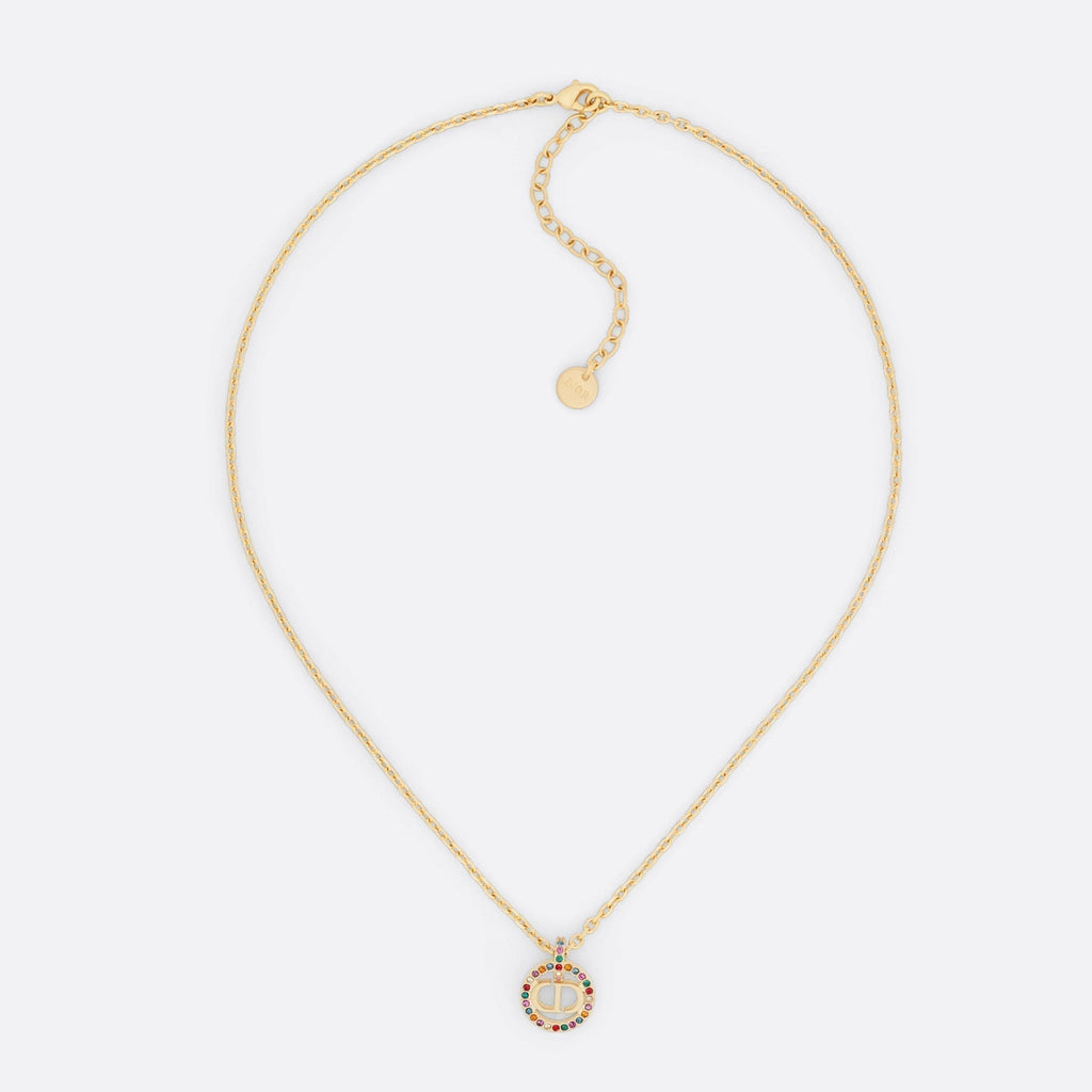 Dior Petit Multicolor Crystals 18K Gold Necklace