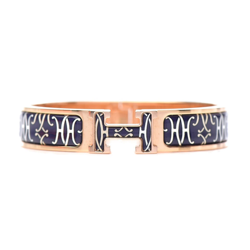 Hermes Clic H Lift Black 18K Gold Bracelet