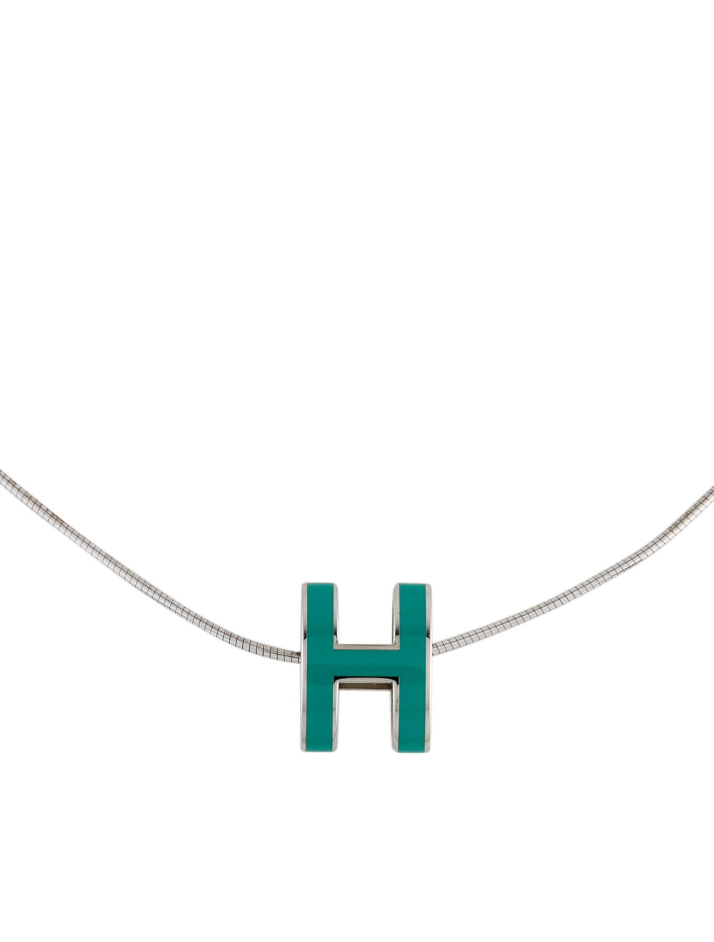 Hermes Mini Pop Green 18K Gold Necklace