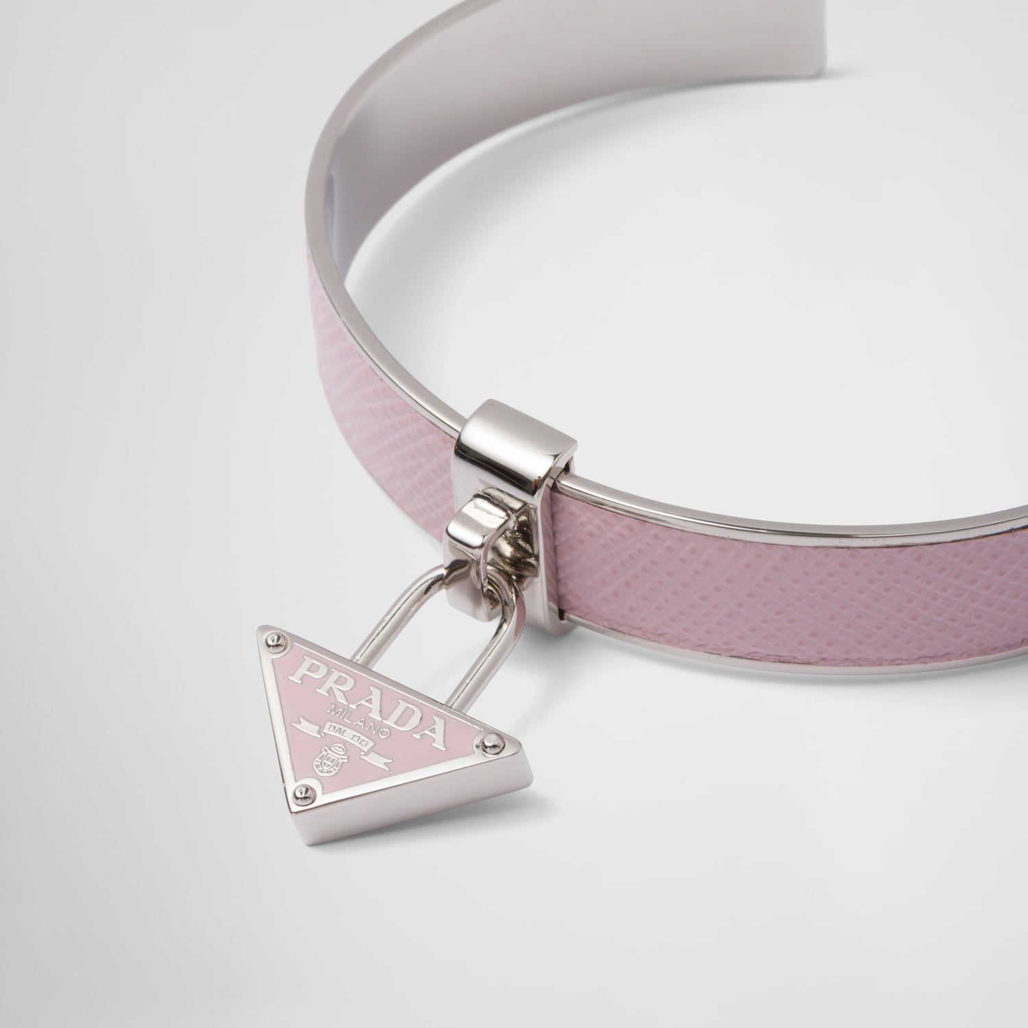 Prada Triangle Charm Cuff 18K Gold Bracelet