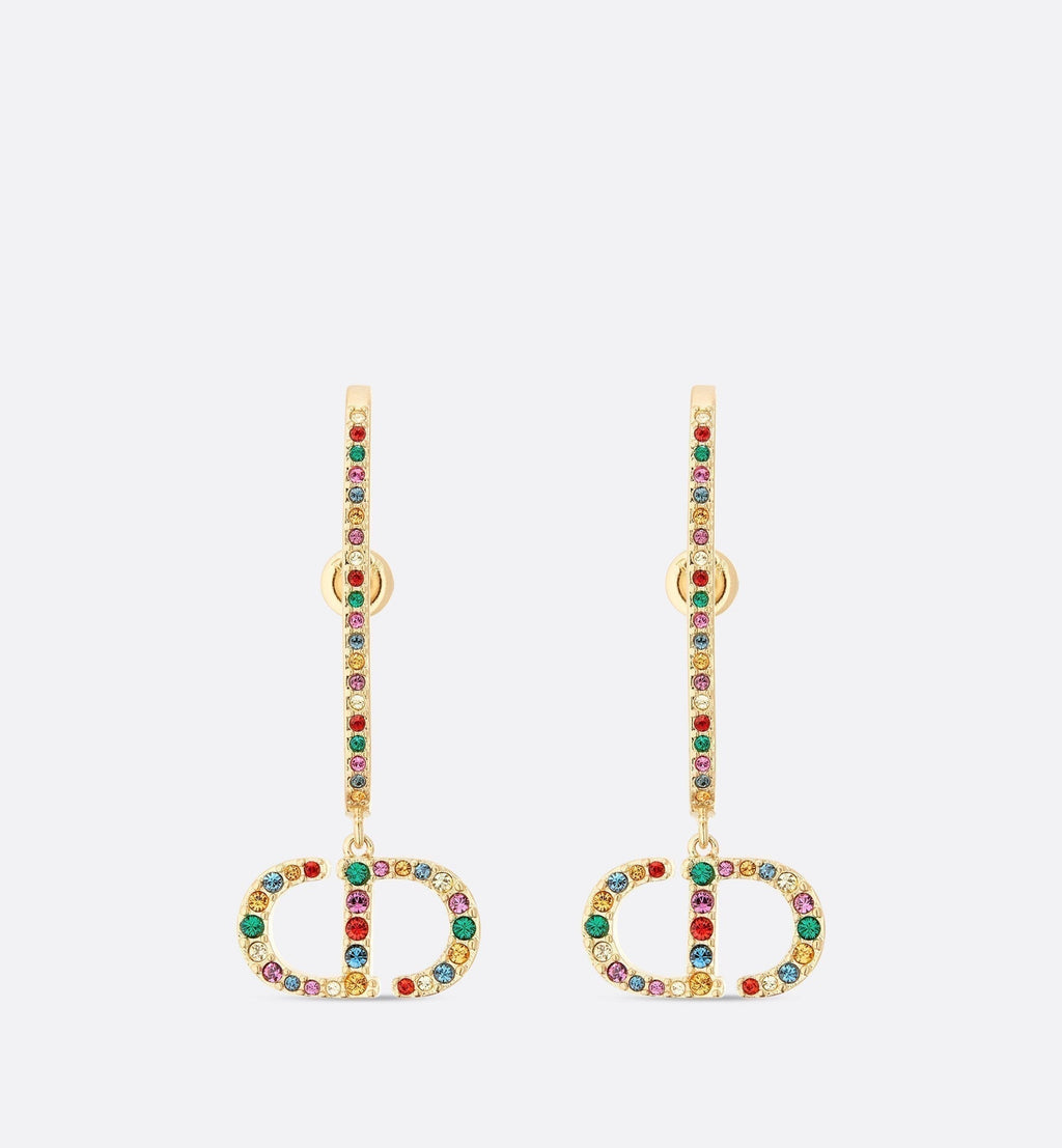 Dior 30 Montaigne Crystals 18K Gold Earrings