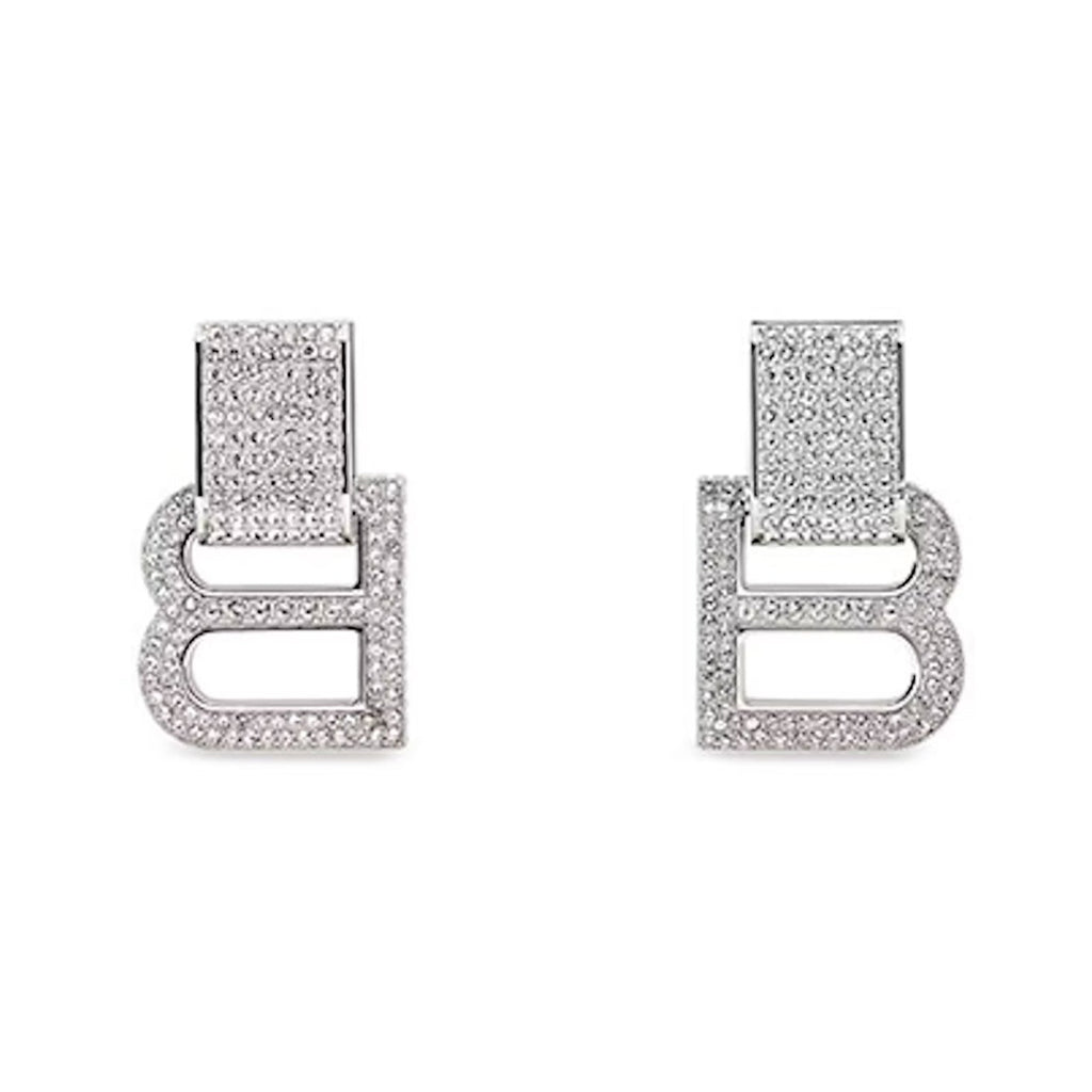 Balenciaga Hourglass Diamond 18K Gold Earrings