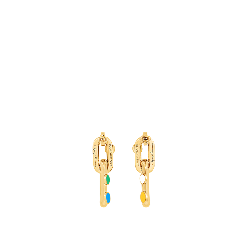 Louis Vuitton x YK LV Edge Painted Dots 18K Gold Earrings