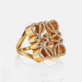 LOEWE Anagram Crystals 18K Gold Ring