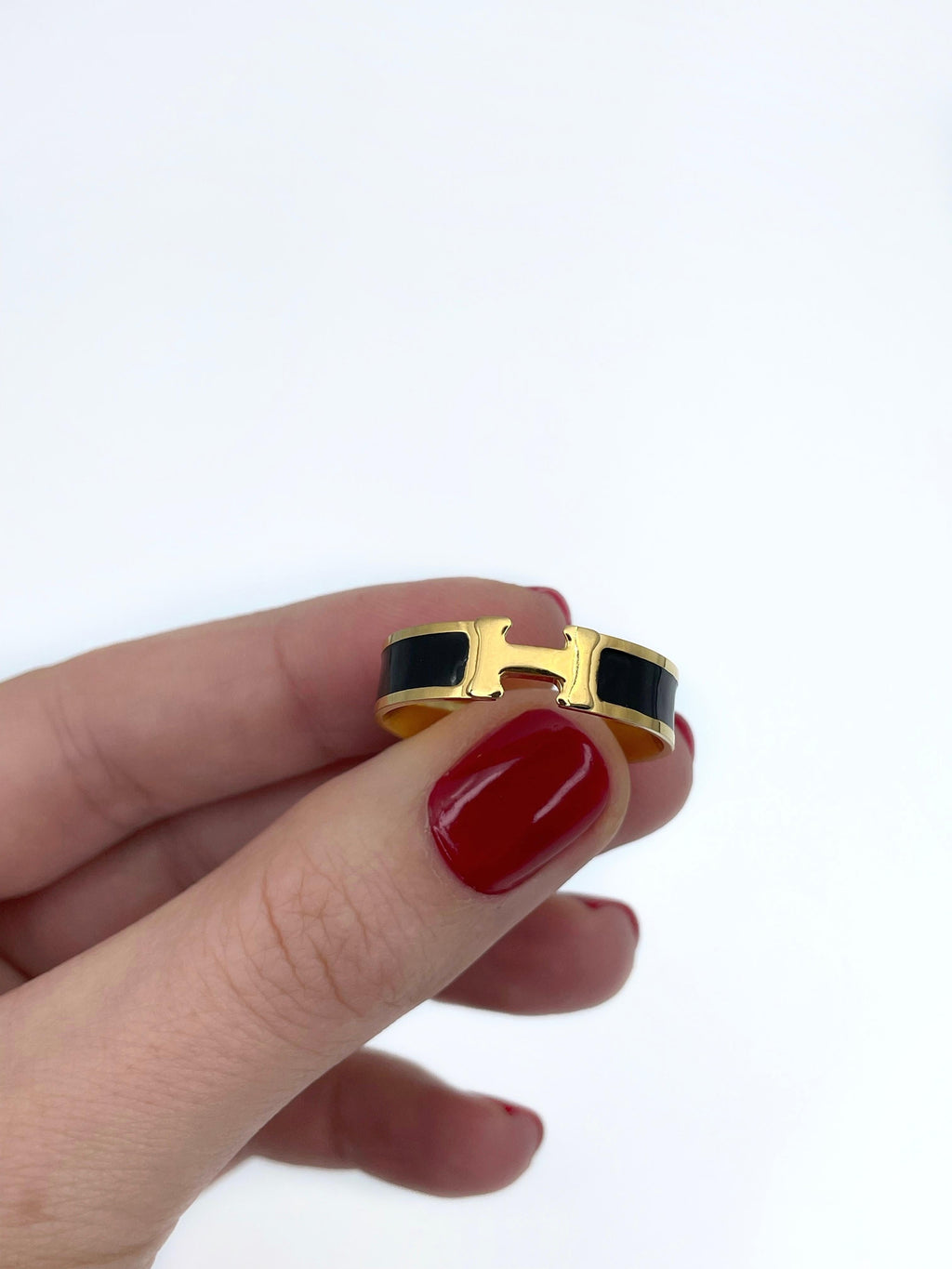 Hermes Vintage Clic 18K Gold Ring