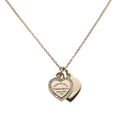 Tiffany Red Double Heart Diamond 18K Gold Necklace