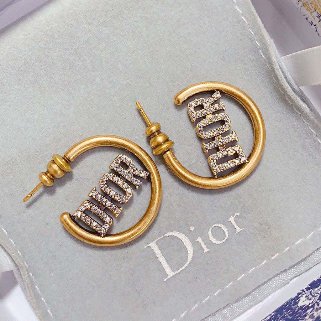 Dior 30 Montaigne Hoop 18K Gold Earrings