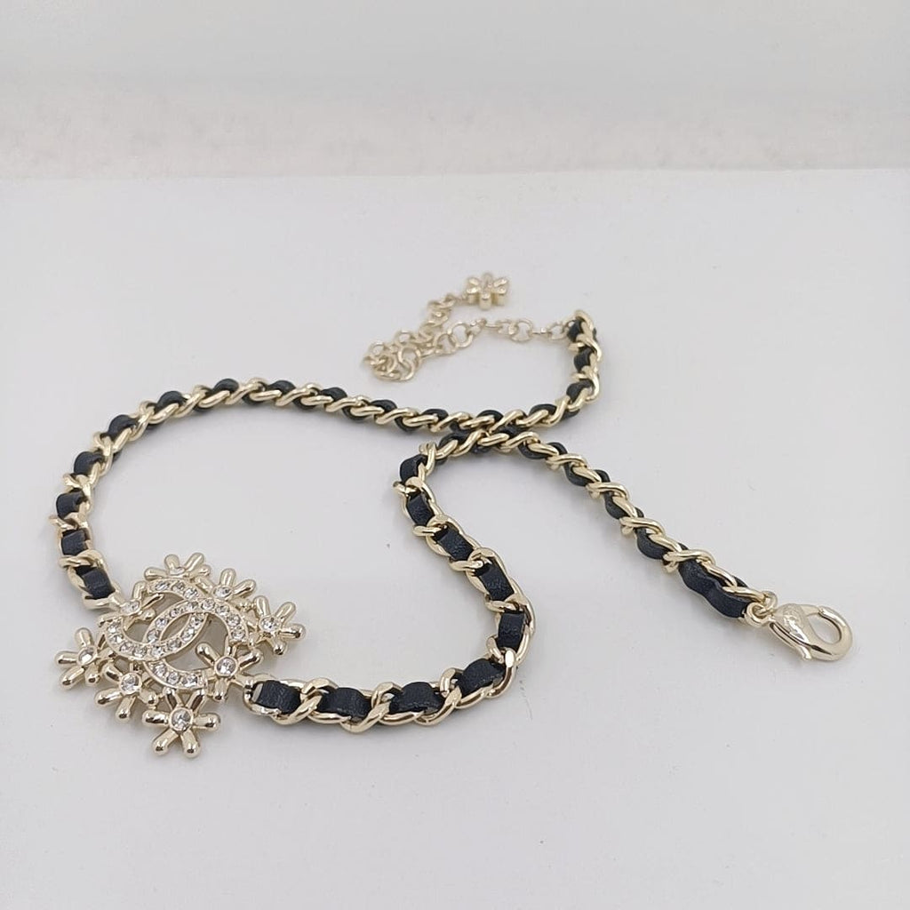 Chanel Lambskin Choker 18K Gold Necklace
