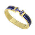 Hermes Clic Purple 18K Gold Bracelet