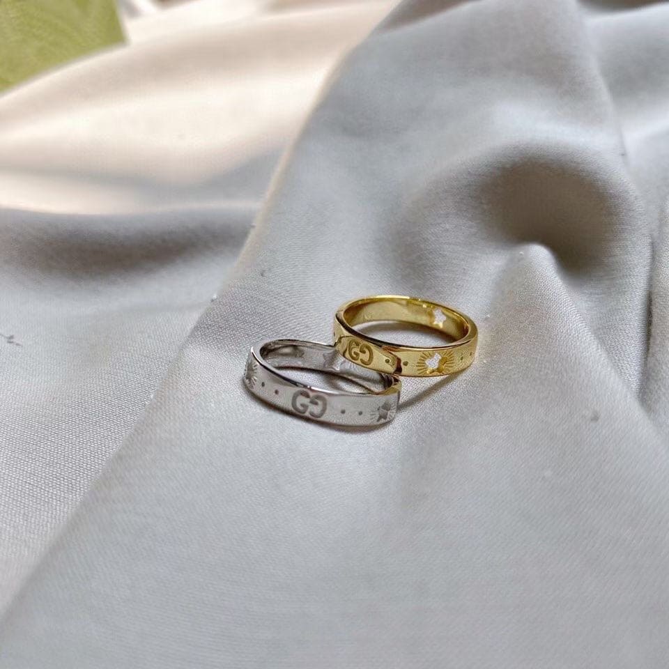 Gucci Double 18K White Gold Ring