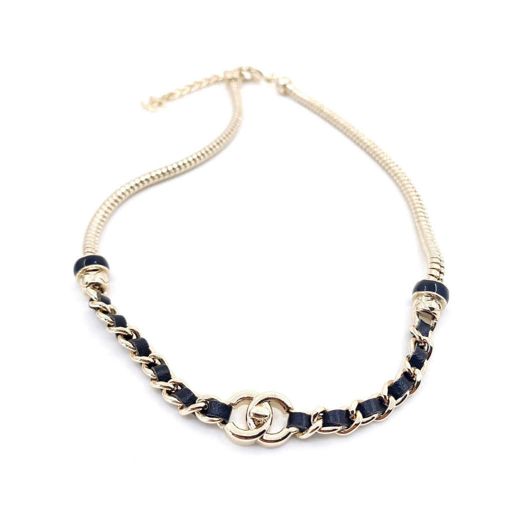 Chanel Rhinestone 18K Gold Necklace