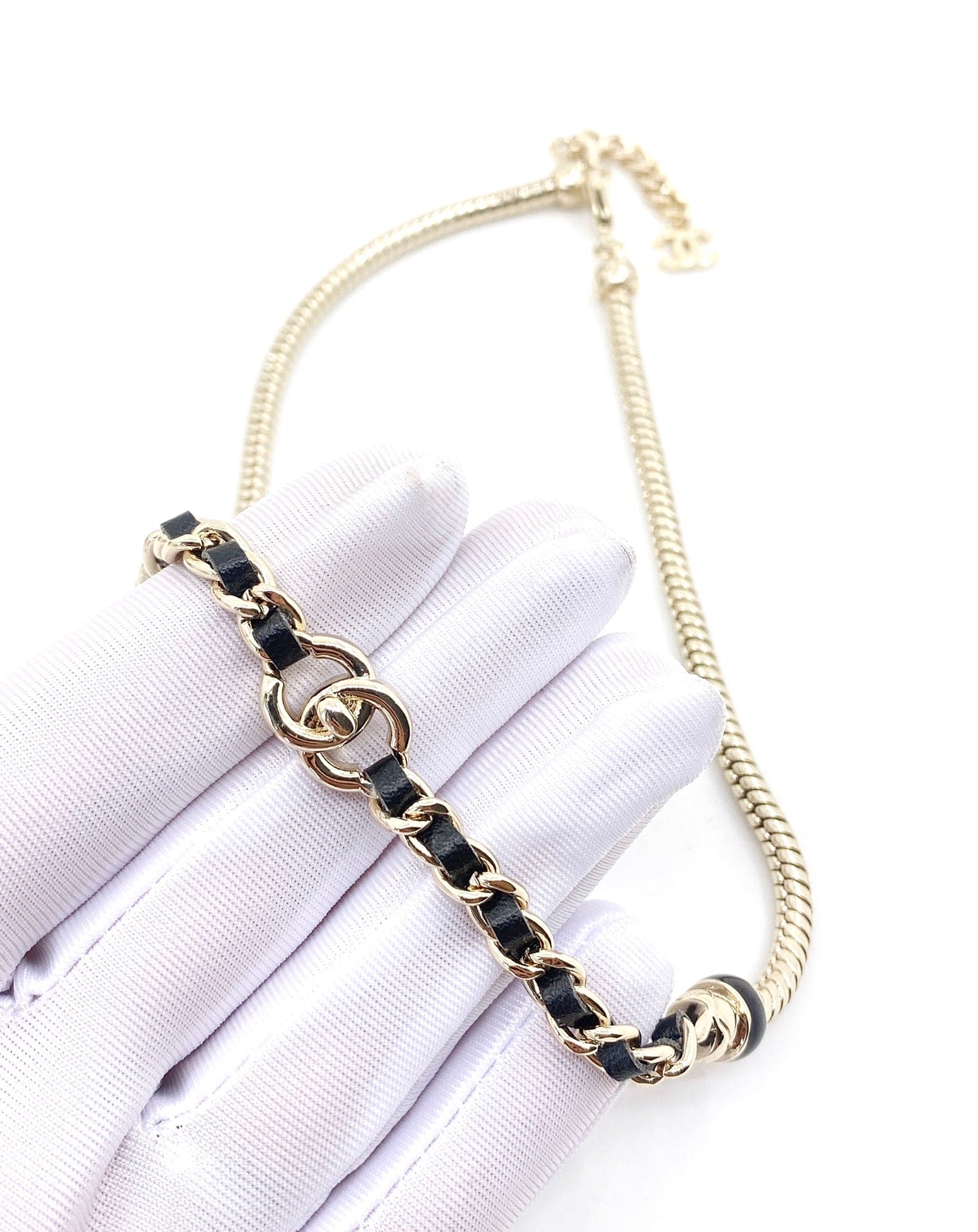 Chanel Rhinestone 18K Gold Necklace