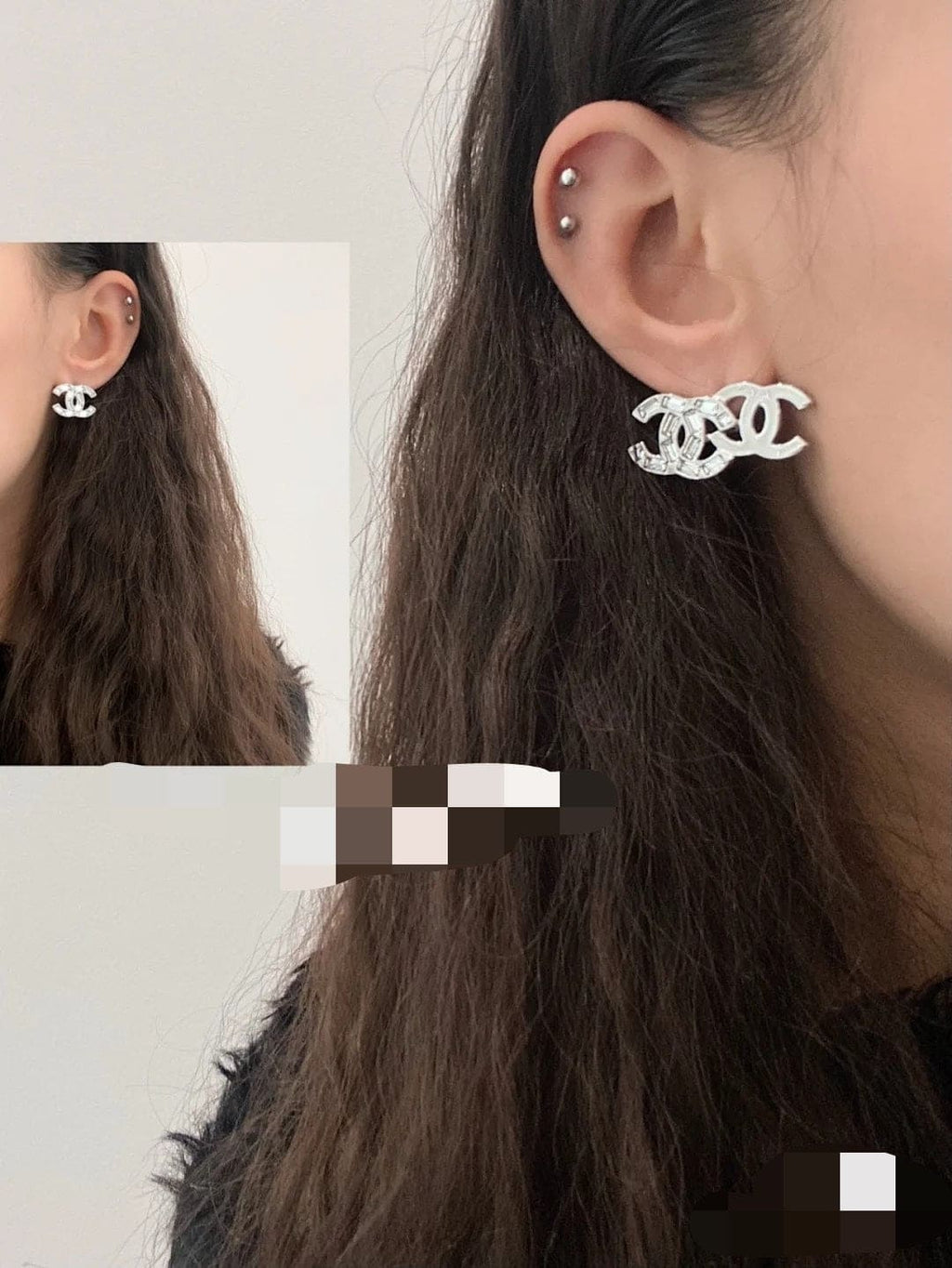 Chanel Crystal 18K Gold Earrings