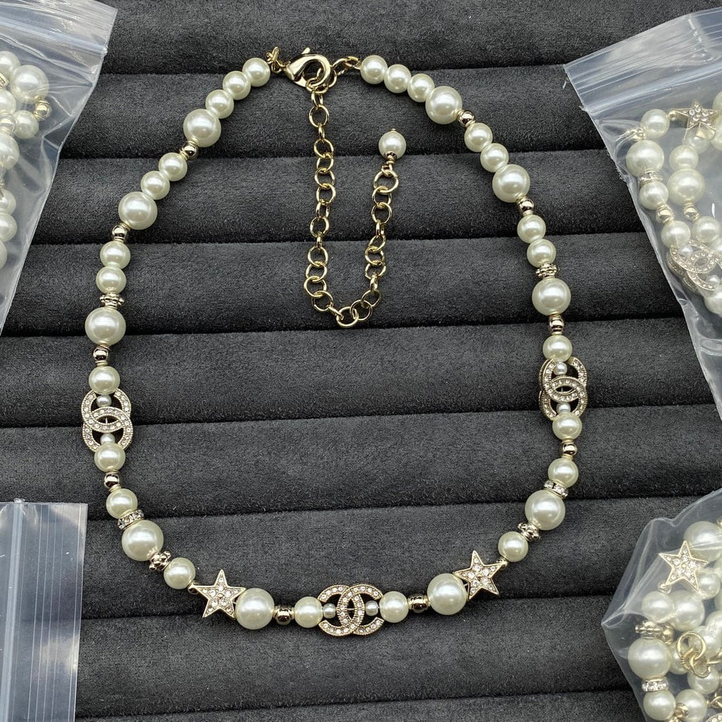 Chanel Pearls & Stars 18K Gold Necklace