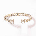 Chanel Interlocking Cuff Logo Choker 18K Gold Necklace