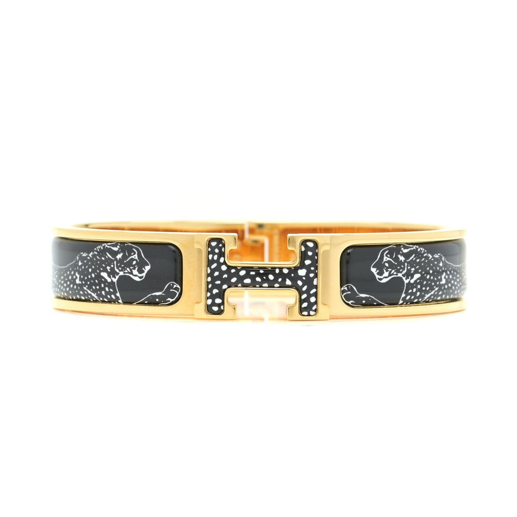 Hermes Guepards Clic Clac 18K Gold Bracelet