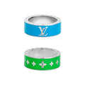 Louis Vuitton Ceramic Set of Two 18K Gold Ring