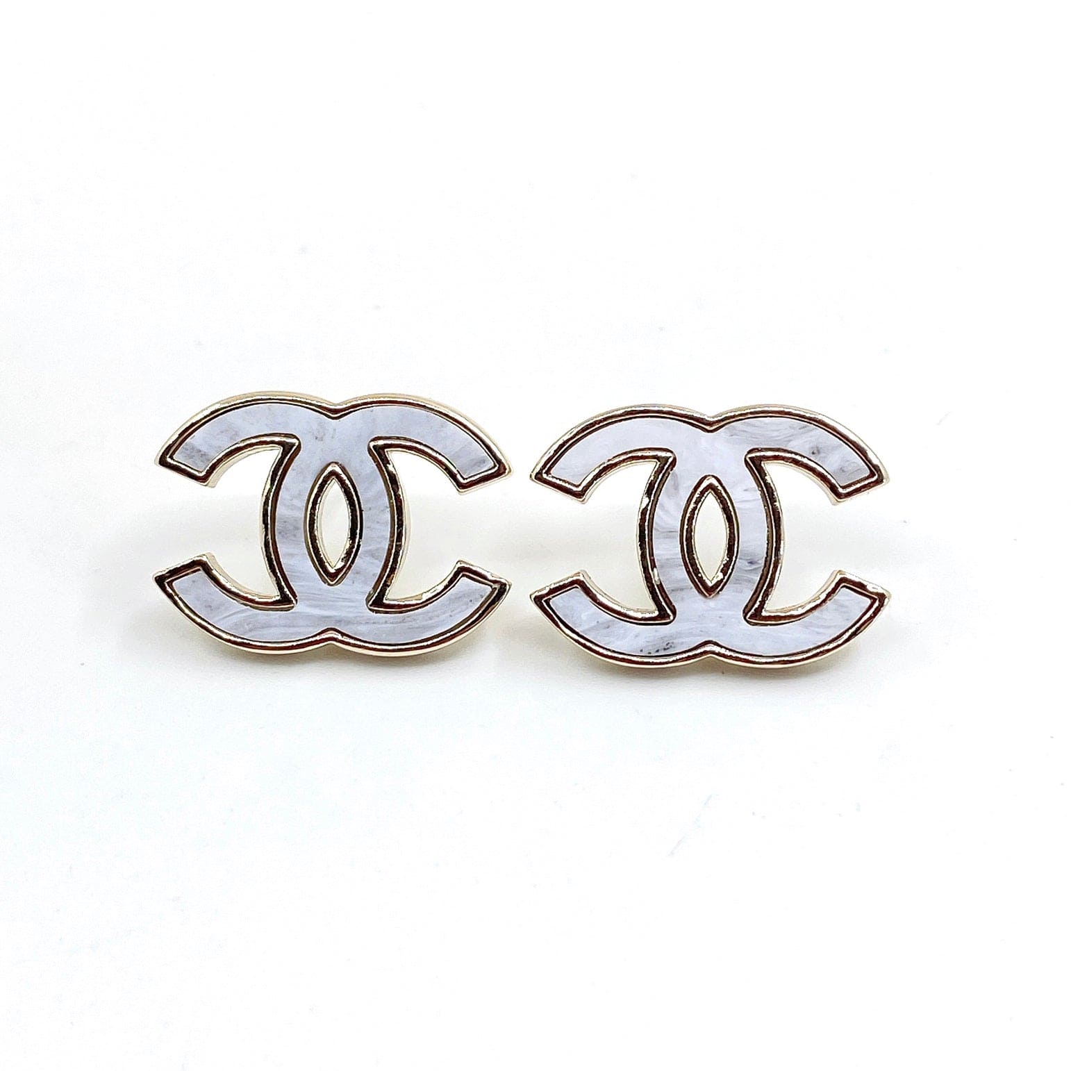 Chanel Marble 18K Gold Earrings