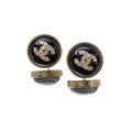 Chanel Pearl Crystal Stud 18K Gold Earrings