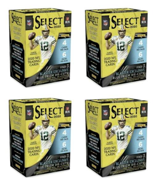 2020 Panini Select Football Blaster Box 4x Lot (Blue Prizm Die-Cuts)