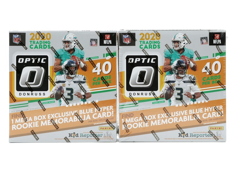 2020 Panini Donruss Optic Football Mega Box (Blue Hyper Parallels) 2x Lot