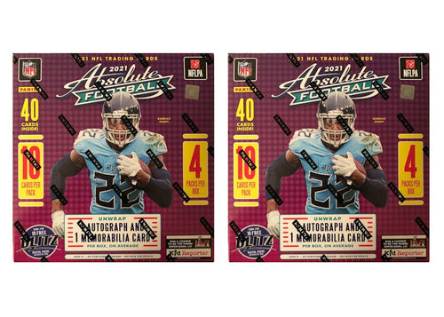 2021 Panini Absolute Football Mega Box (Teal Parallels) (Fanatics Exclusive) 2x Lot