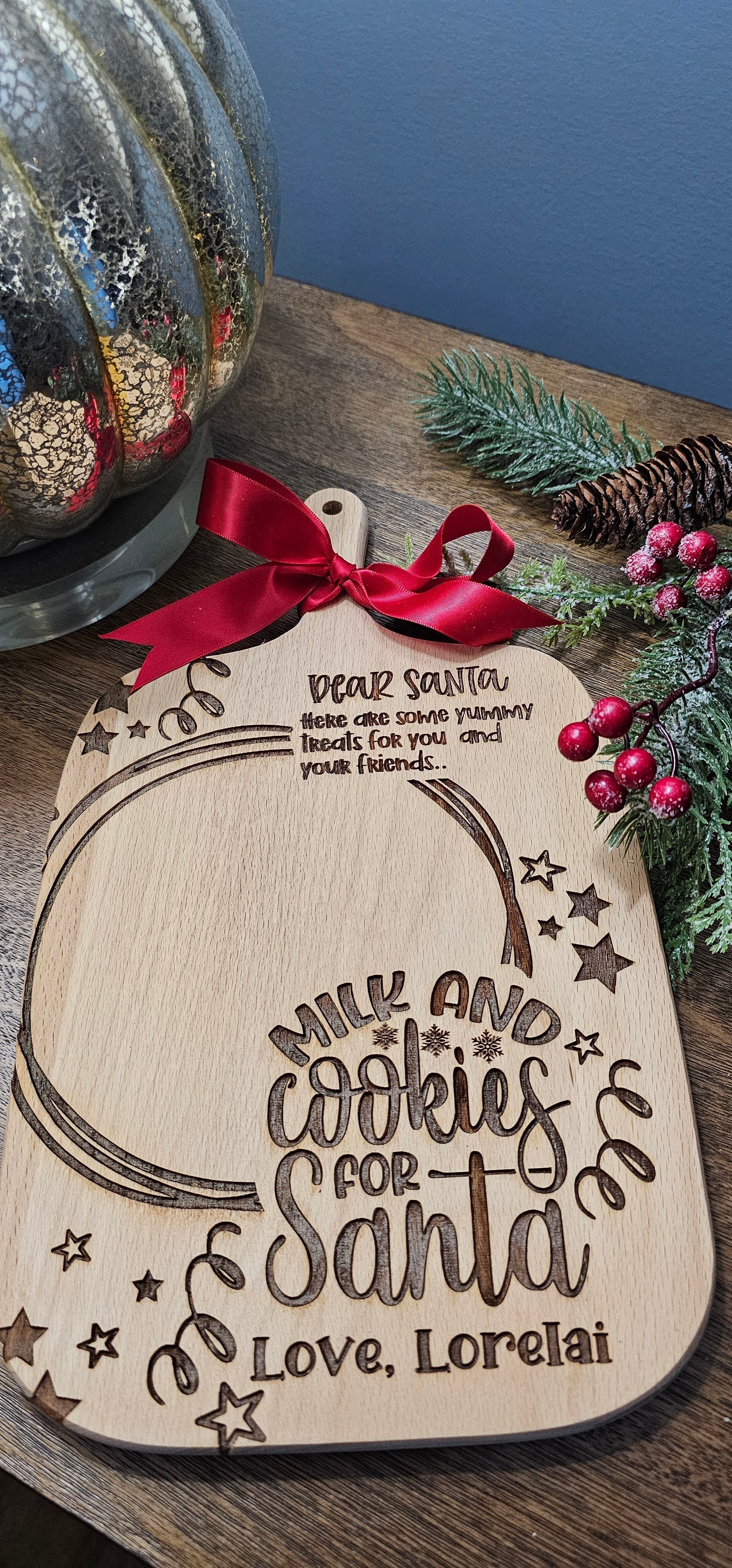 Personalized Santa Cookie Board for Christmas Eve