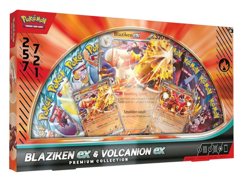 2025 Pok¨¦mon Scarlet & Violet Blaziken ex & Volcanion ex Premium Collection Box