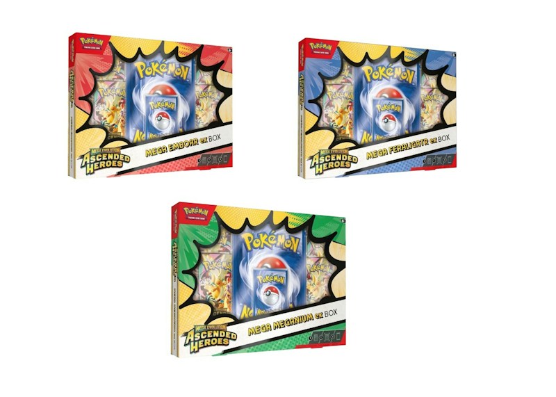 2026 Pok¨¦mon Mega Evolution Ascended Heroes Mega Emboar, Mega Feraligatr, Mega Meganium Ex Box Set