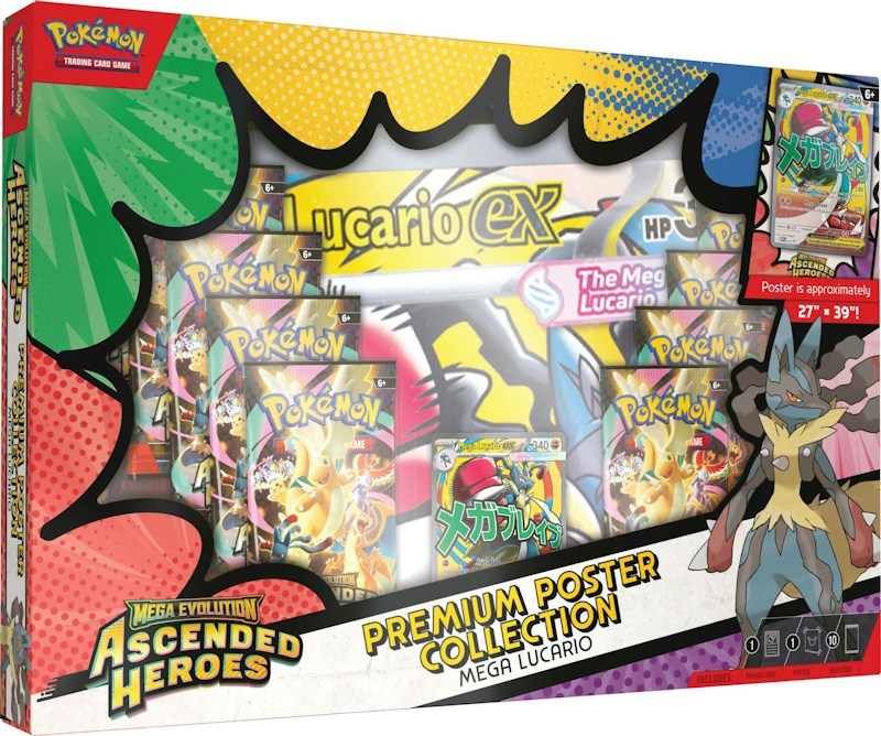 2026 Pok¨¦mon Mega Evolution Ascended Heroes Mega Lucario Premium Poster Collection