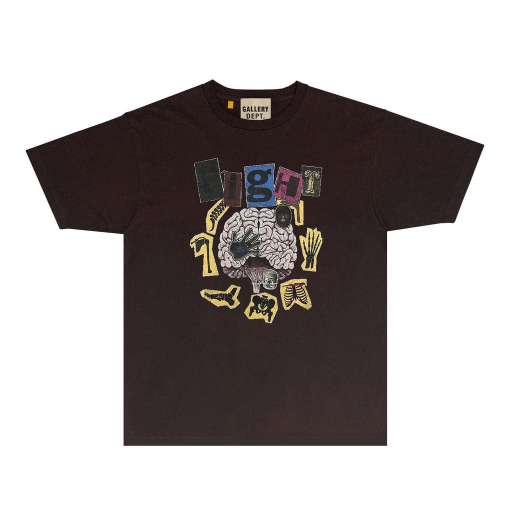Gallery Dept T Shirt Retro Printed Loose Short-Sleeved Shirt