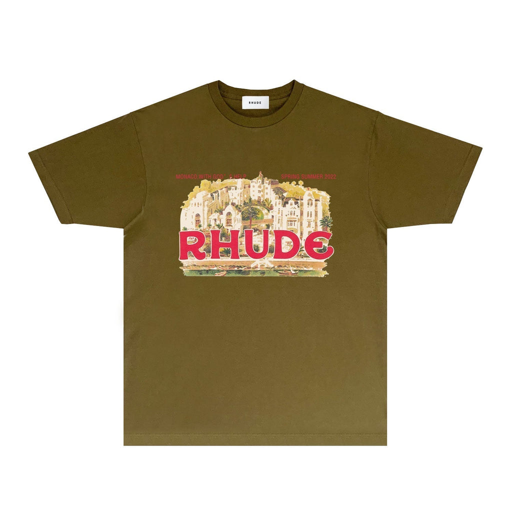 Rhude T-shirts Printed Trendy Pure Cotton