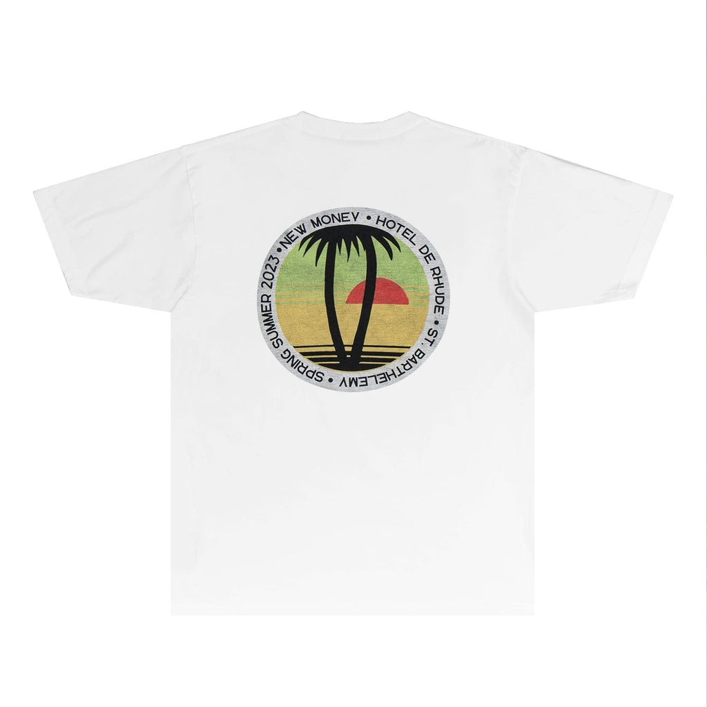Rhude T-shirts Printed Trendy Pure Cotton