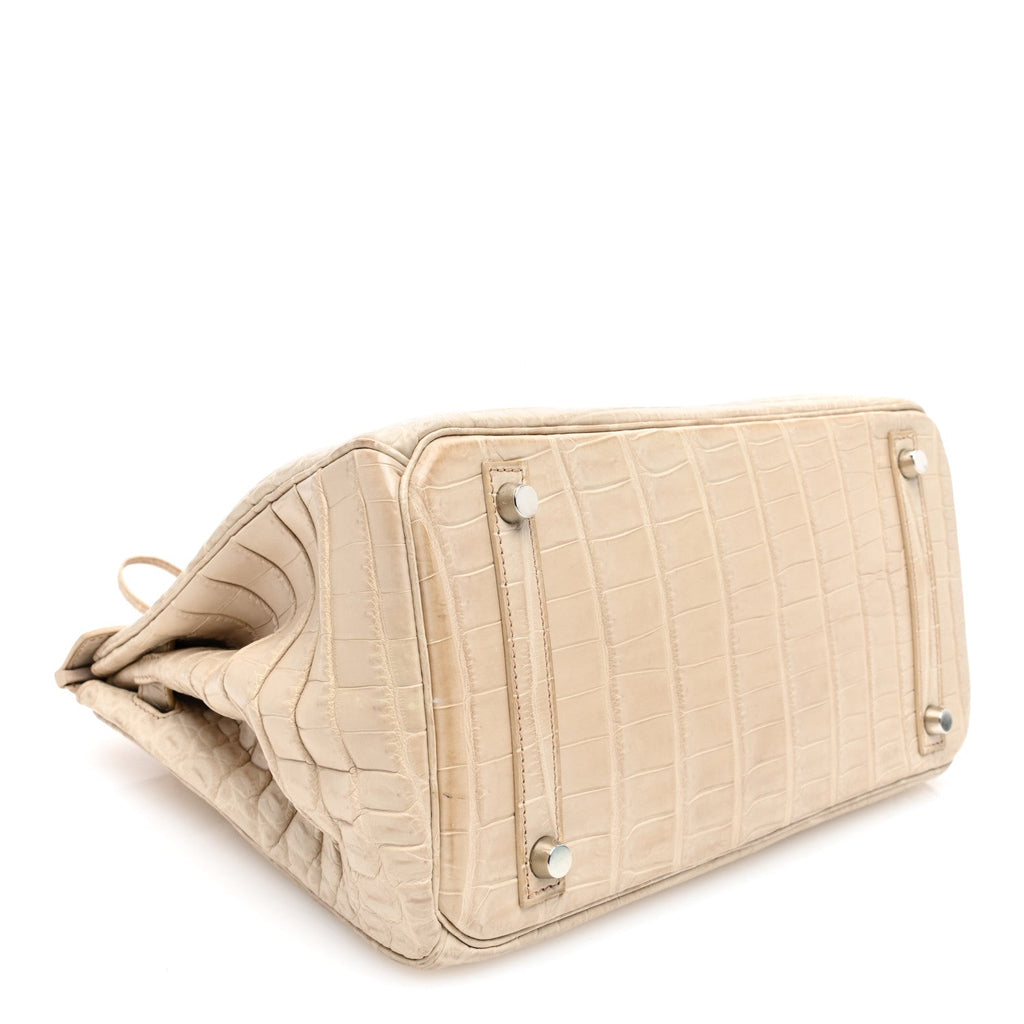Matte Niloticus Crocodile Birkin 30 Parchemin