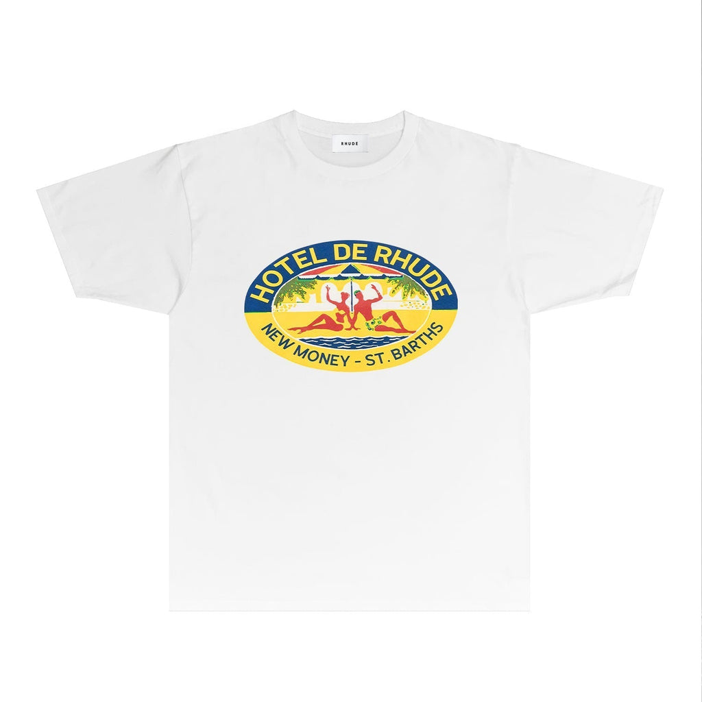 Rhude T-shirts Printed Trendy Pure Cotton