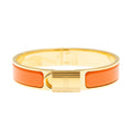 Hermes Clic Cadenas Orange 18K Gold Bracelet