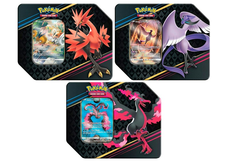 Pok¨¦mon TCG Sword & Shield Crown Zenith Zapdos/Articuno/Moltres Tin 3x Bundle